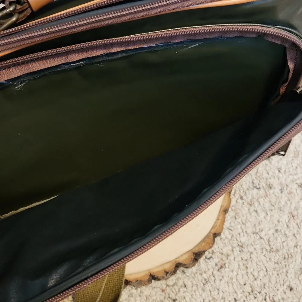 Vintage Spirit of Adventure Green & Brown Soft Briefcase Bag